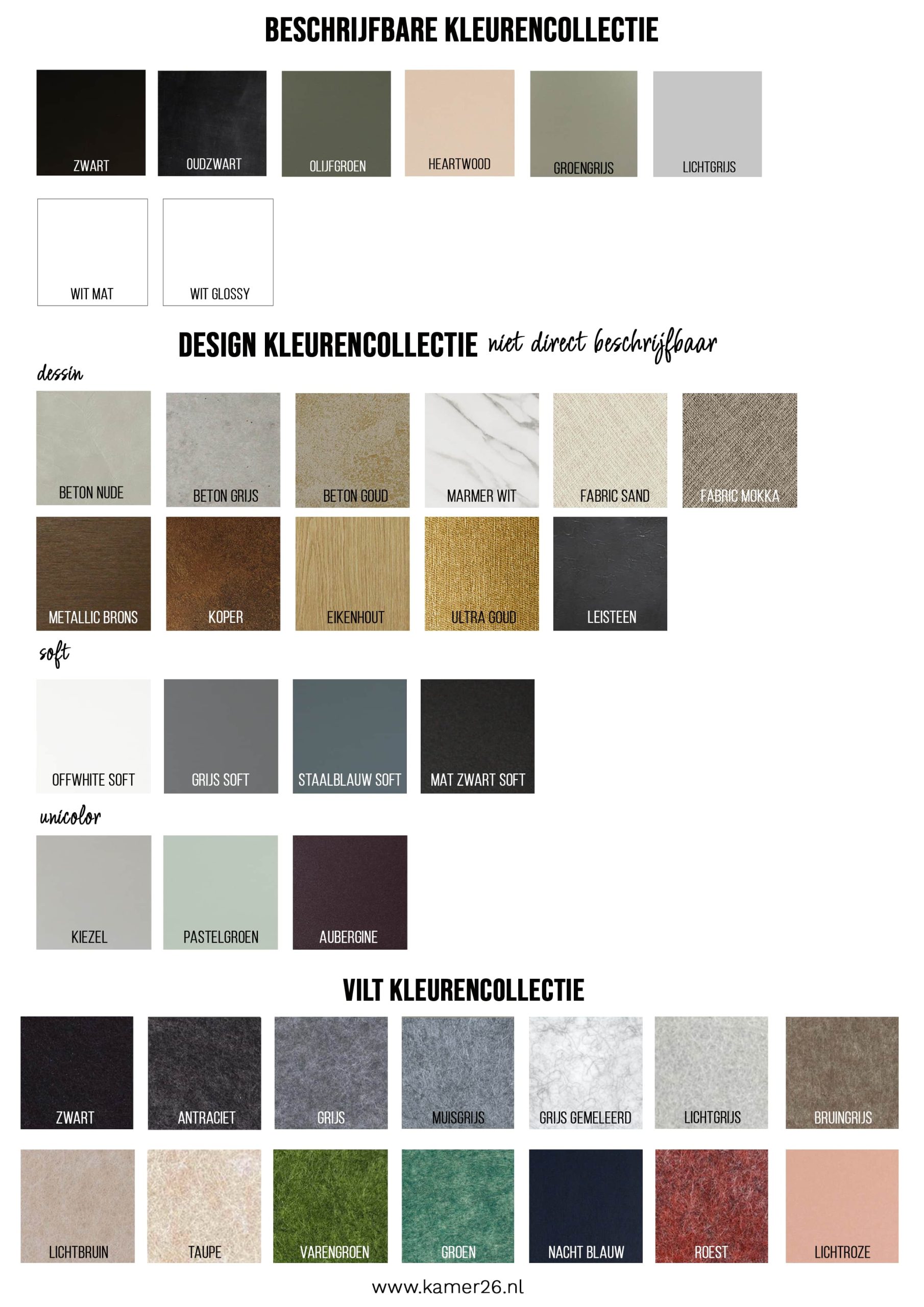 overzicht kleurencollecties