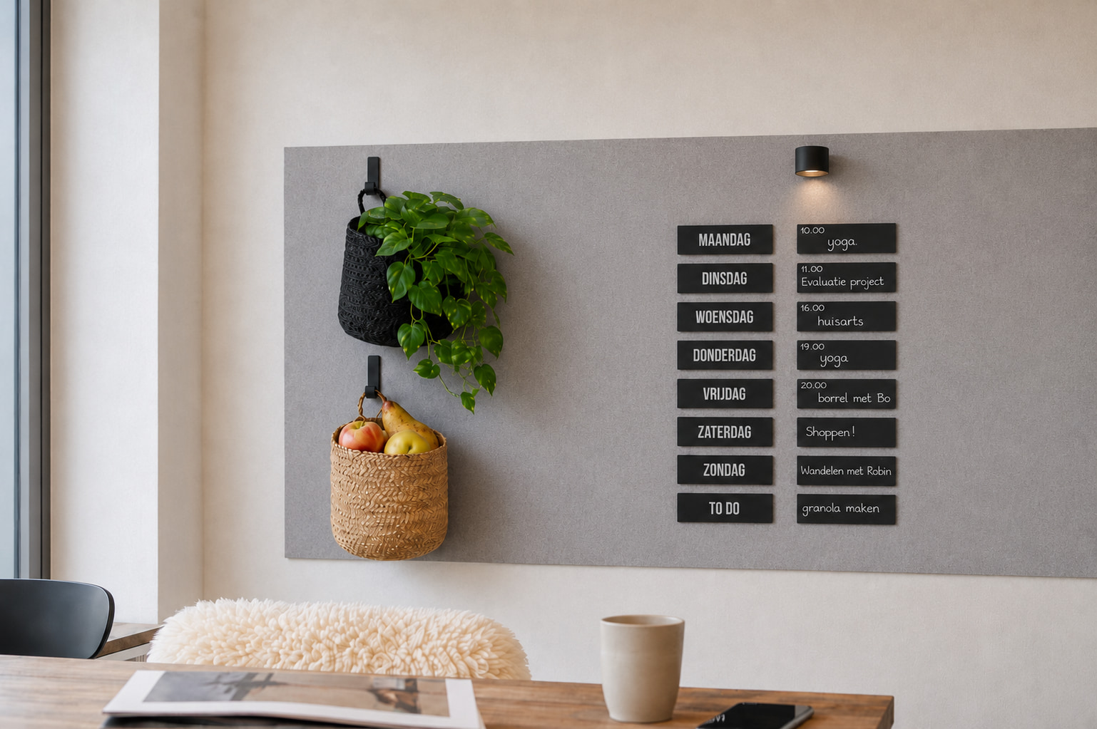 Keuken met weekplanning