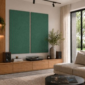Vilt wandpaneel - groen woonkamer
