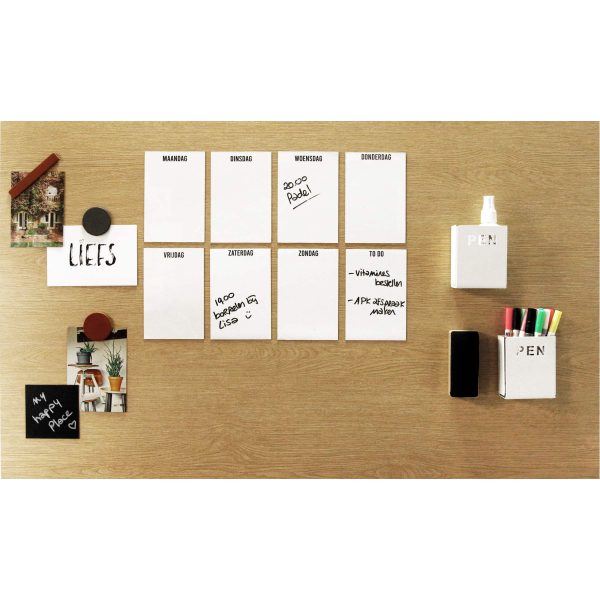 Design magneetbord - eikenhout
