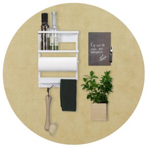 Design magneetbord rond leer beige