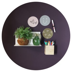 Design magneetbord rond aubergine