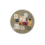 Design magneetbord rond beton goud