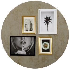 Design magneetbord rond beton goud