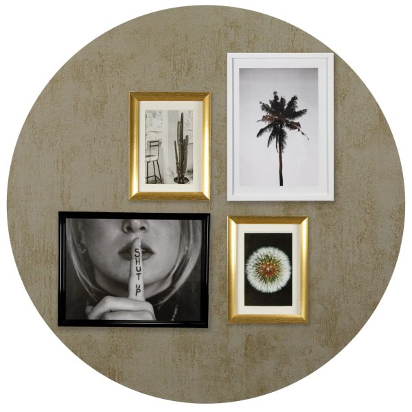 Design magneetbord rond beton goud
