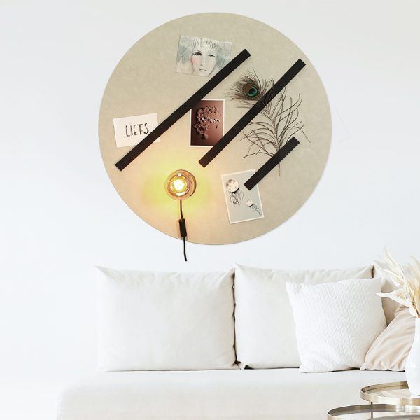Design magneetbord rond beton nude