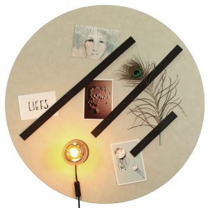 Design magneetbord rond beton nude