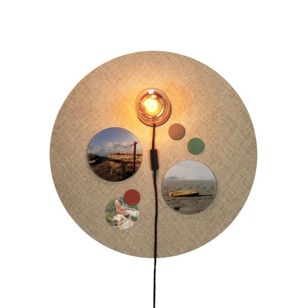 Design magneetbord rond fabric mocca 60