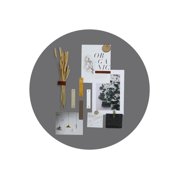 Design magneetbord rond grijs soft