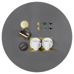 Design magneetbord rond grijs soft