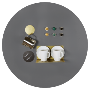 Design magneetbord rond grijs soft