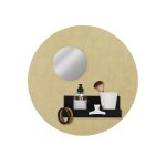 Design magneetbord rond leer beige