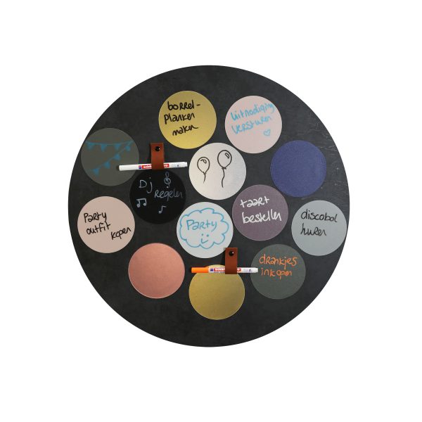 Design magneetbord rond leisteen