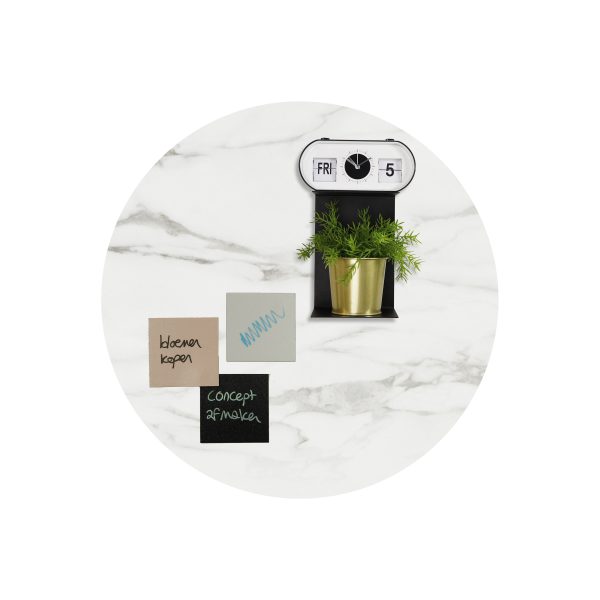 Design magneetbord rond marmer wit 2
