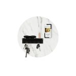 Design magneetbord rond marmer wit
