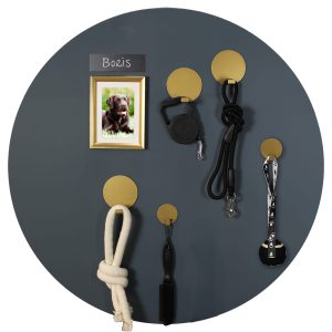 Design magneetbord rond staal blauw soft