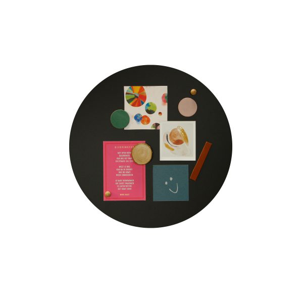 Design magneetbord rond - ultra mat zwart