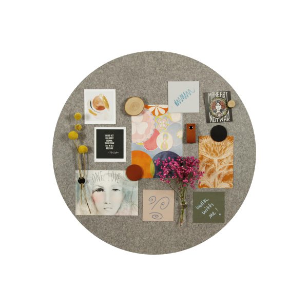 Design magneetbord rond viltgrijs 2