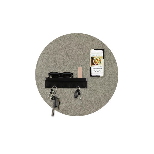 Design magneetbord rond viltgrijs