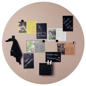 Design magneetbord rond pastelroze