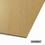 Hoek staal sample eikenhout met tekst