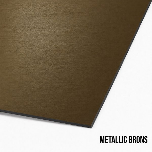 Hoek staal sample metallic brons met tekst