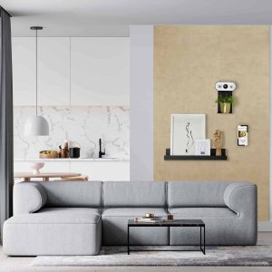 Magneetbehang luxe - interieurdessin leer beige 2400x2400