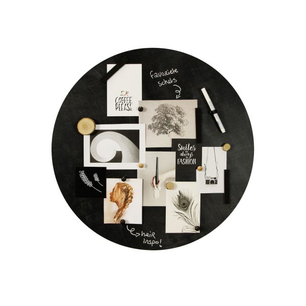 Magneetbord rond oudzwart 59 cm 2