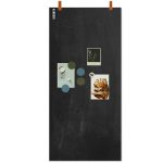 magneetbord beschrijfbaar oudzwart leren straps + magneten