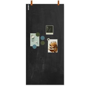 magneetbord beschrijfbaar oudzwart leren straps + magneten