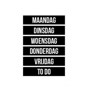 Magneten weekdagen ZWART (6) sale