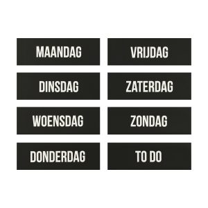 Magneten weekdagen zwart (8)