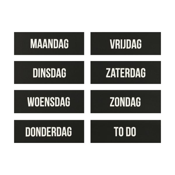 Magneten weekdagen zwart (8)