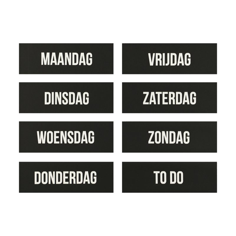 Magneten weekdagen zwart (8)