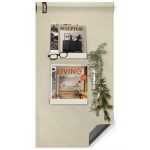 Magnertisch designbehang - luxe fabric sand