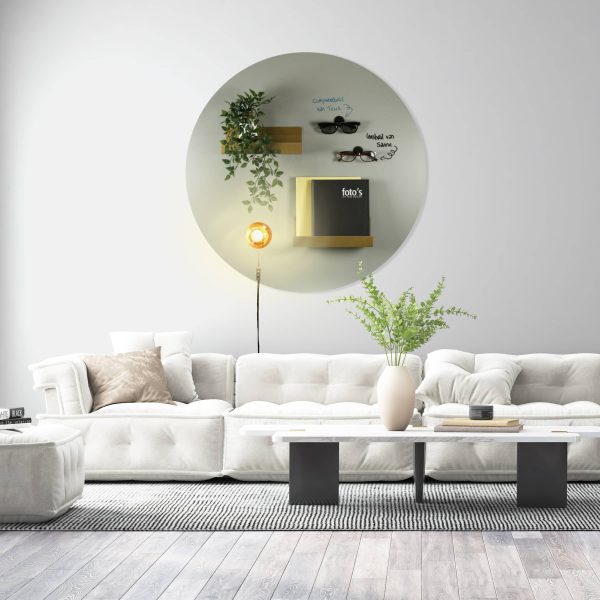 mockup magneetbord beschrijfbaar rond groengrijs