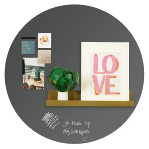 magneetbord rond beschrijfbaar donkergrijs