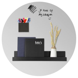 magneetbord rond beschrijfbaar lichtgrijs