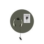 magneetbord rond beschrijfbaar olijfgroen
