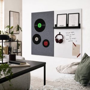 Magnetisch whiteboard & viltwand combinatie