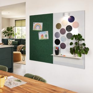 Magnetisch whiteboard & viltwand combinatie groen vilt
