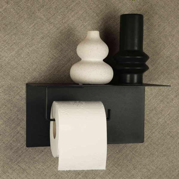 Magnetische toiletrolhouder zwart