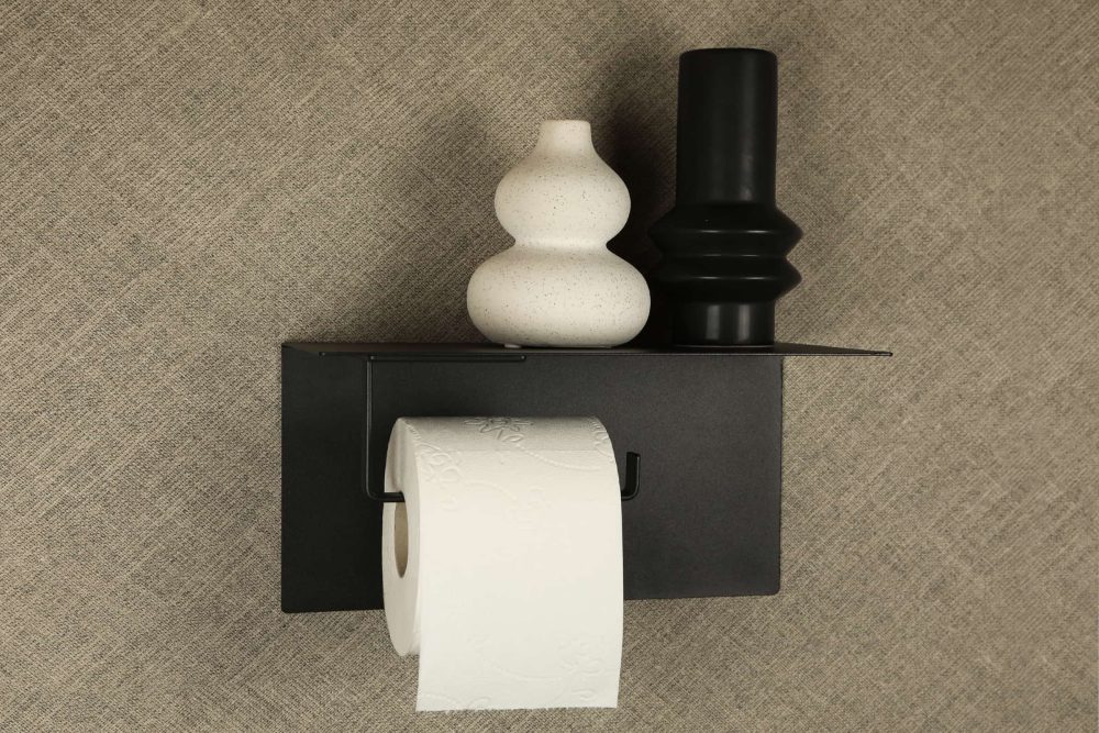 Maagnetische toiletrolhouder zwart 