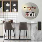 Mock up Design magneetbord rond beton grijs