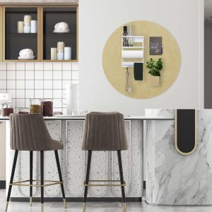 Mock up Design magneetbord rond leer beige