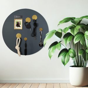 Design magneetbord rond staal blauw