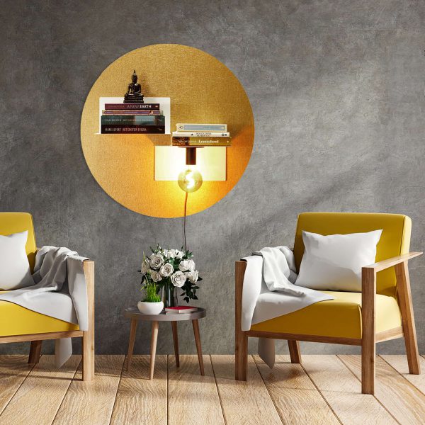 Design magneetbord rond ultra goud