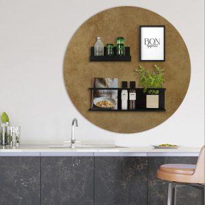 Mock up Design magneetbord rond vintage goud