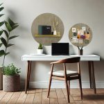 design magneetbord rond beton goud