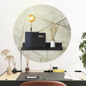 design magneetbord rond marmer goud